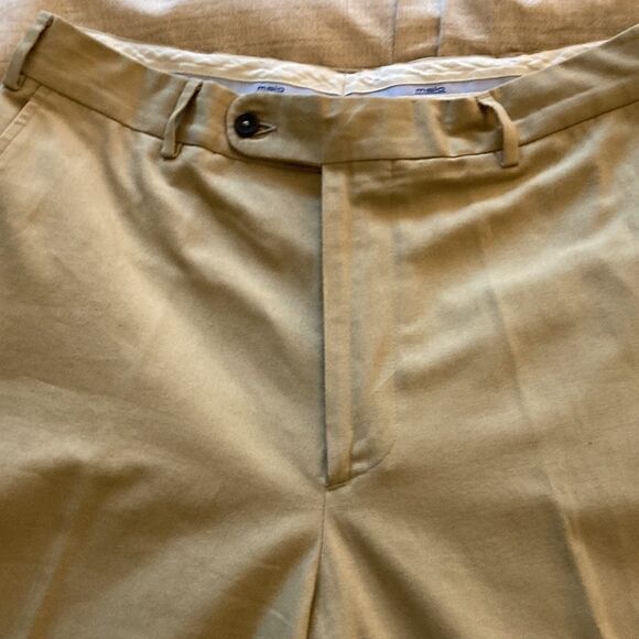 Malo Mens Khaki Cotton Straight Leg Pants with cuffs. Size US 32 Waist, 52 IT. - Picture 3 of 8